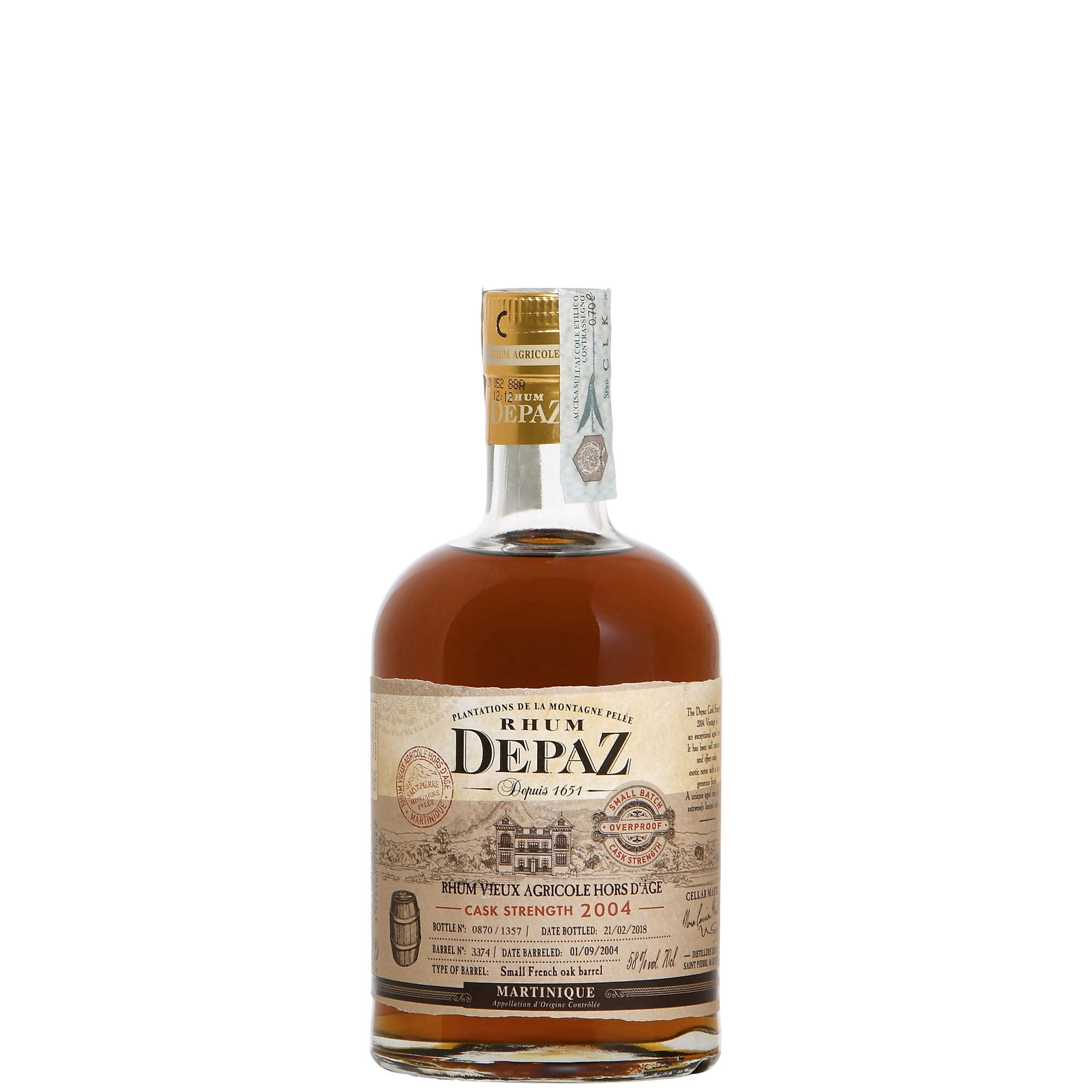 DEPAZ CASK BRUT DE FUT 2004 58&deg; cl 70
