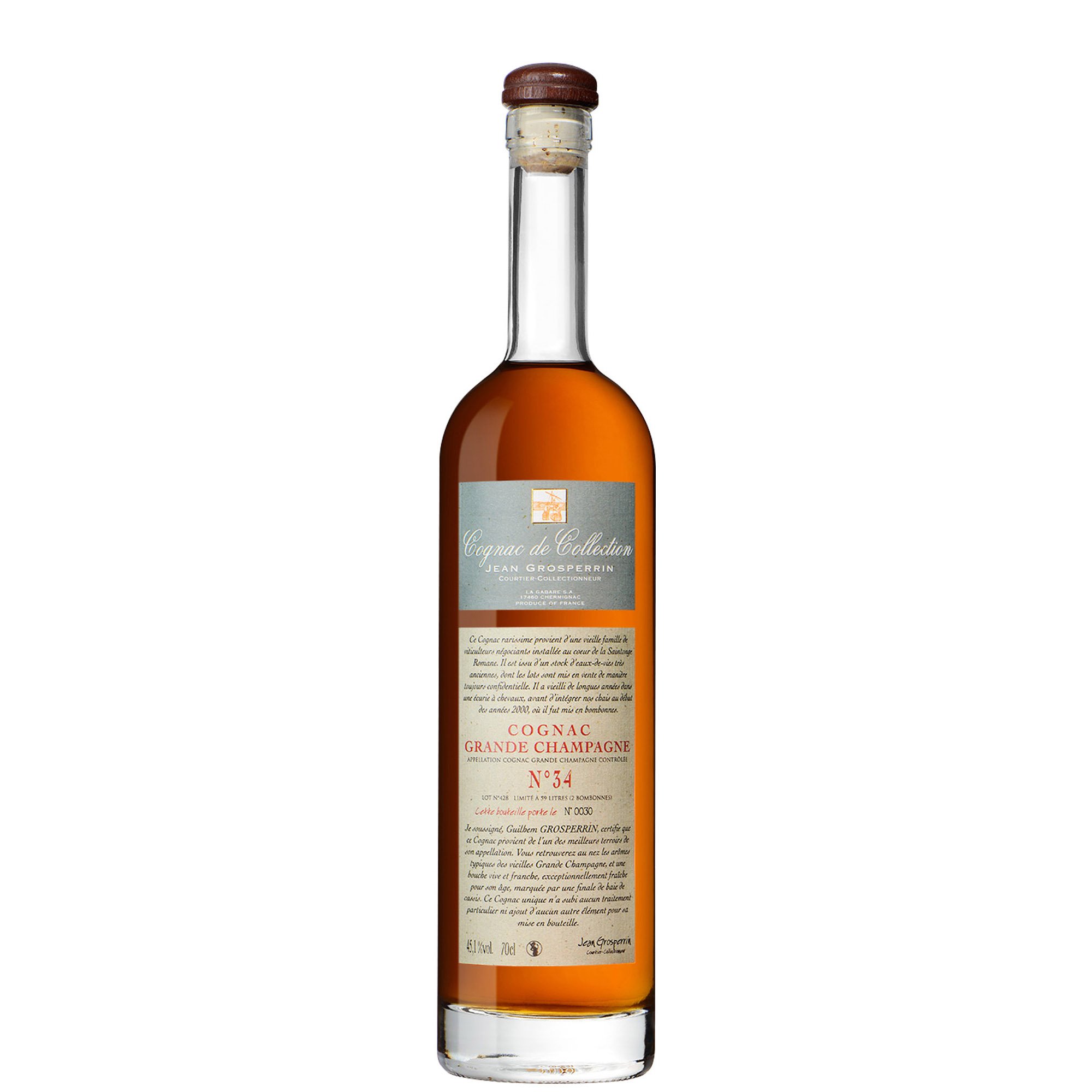 GROSPERRIN LOT N° 34 TRESOR DE GRAND CHAMPAGNE 45,1° CL 70