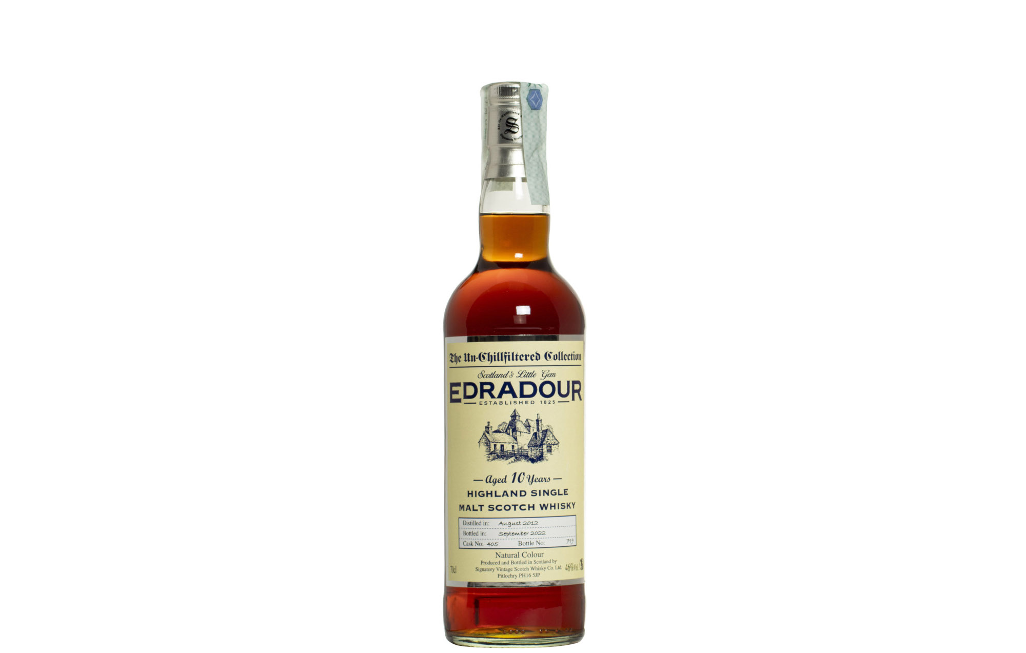 EDRADOUR UNCHILLFILTERED 2015 46&deg; CL 70