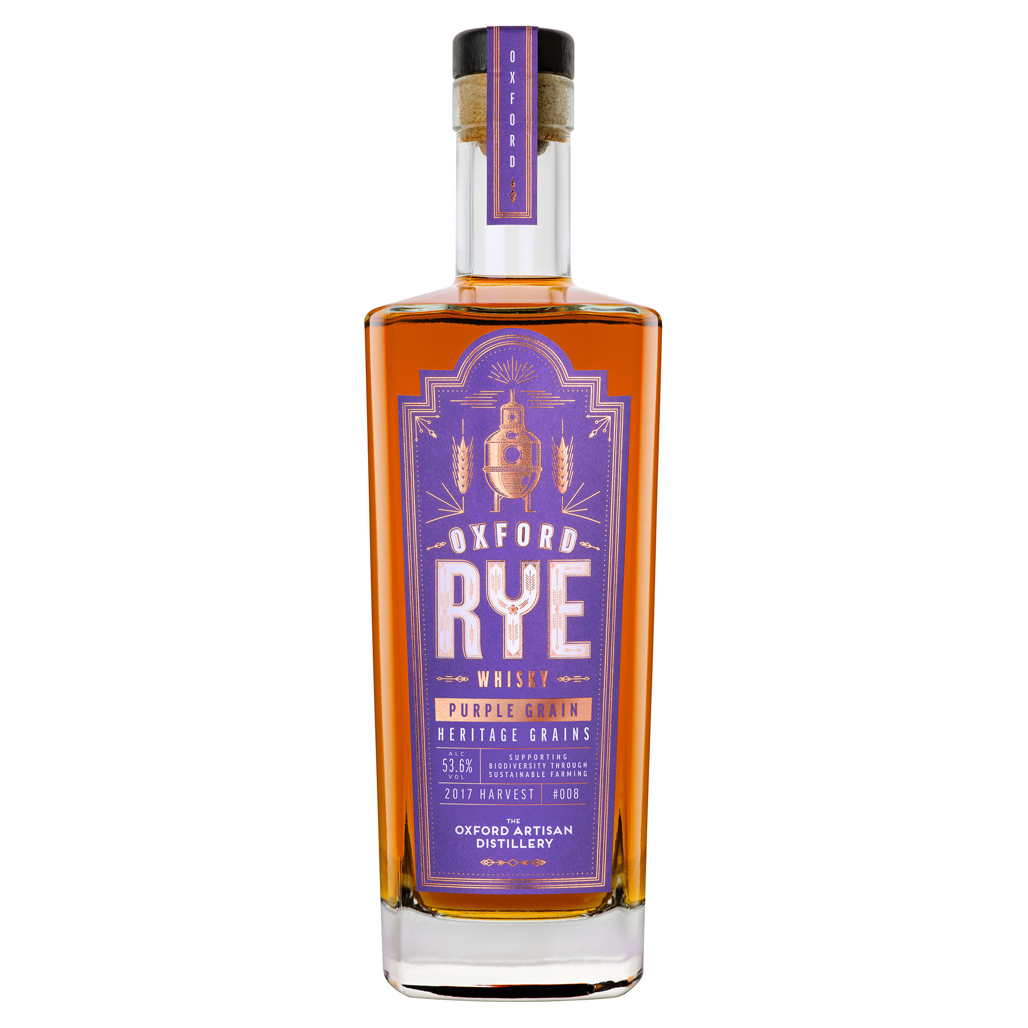 OXFORD RYE WHISKY PURPLE GRAIN 53,6&deg; CL 70