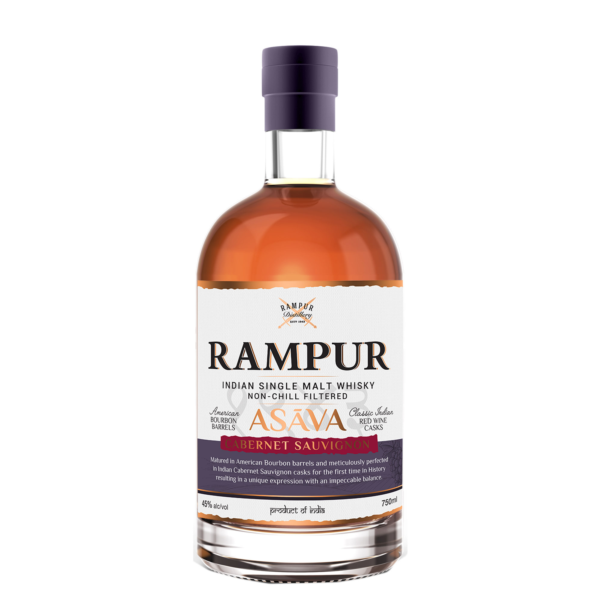 RAMPUR ASAVA INDIAN SINGLE MALT 45&deg; CL 70