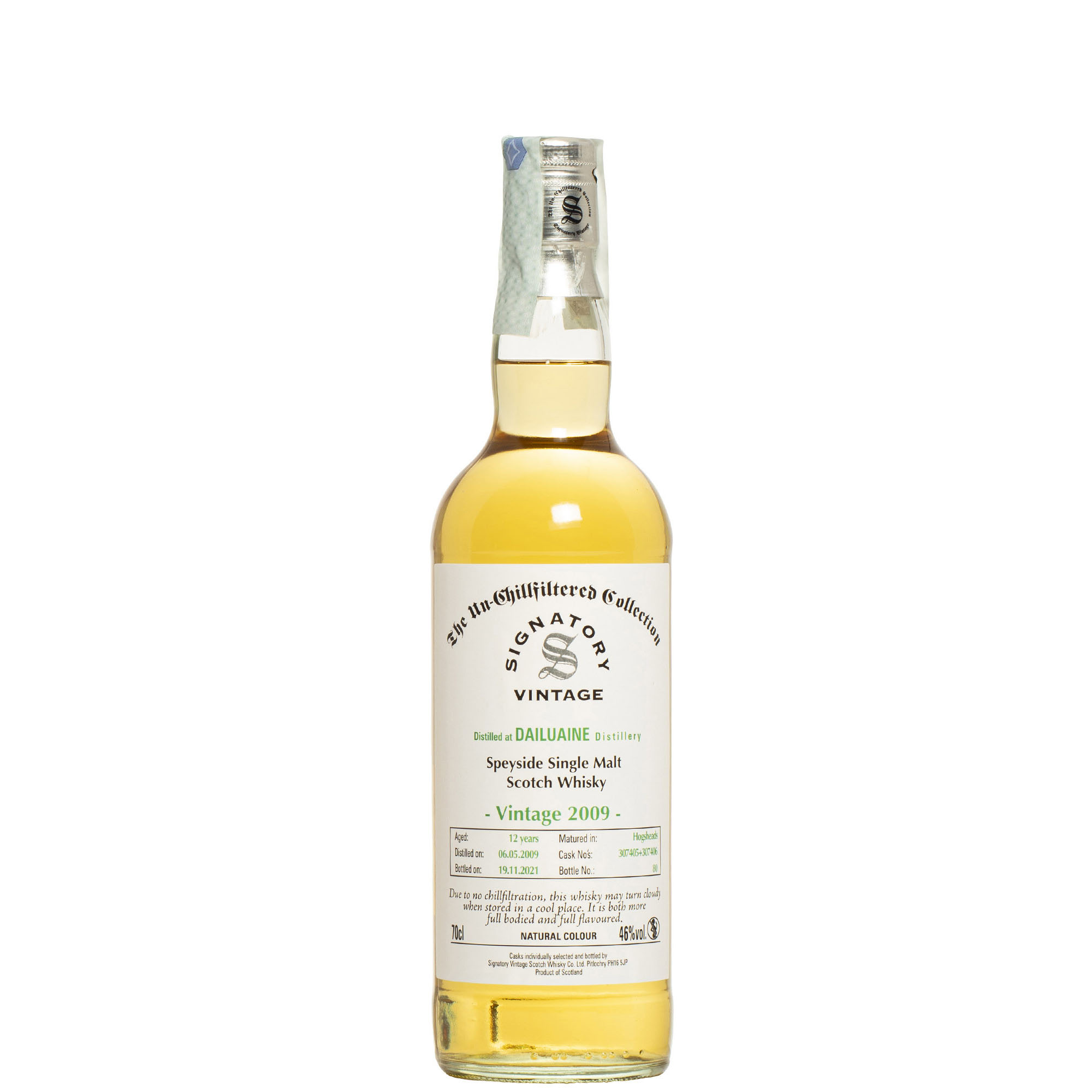 SIGNATORY DAILUAINE 2009 12 YO UNCHILL. 46&deg; CL 70
