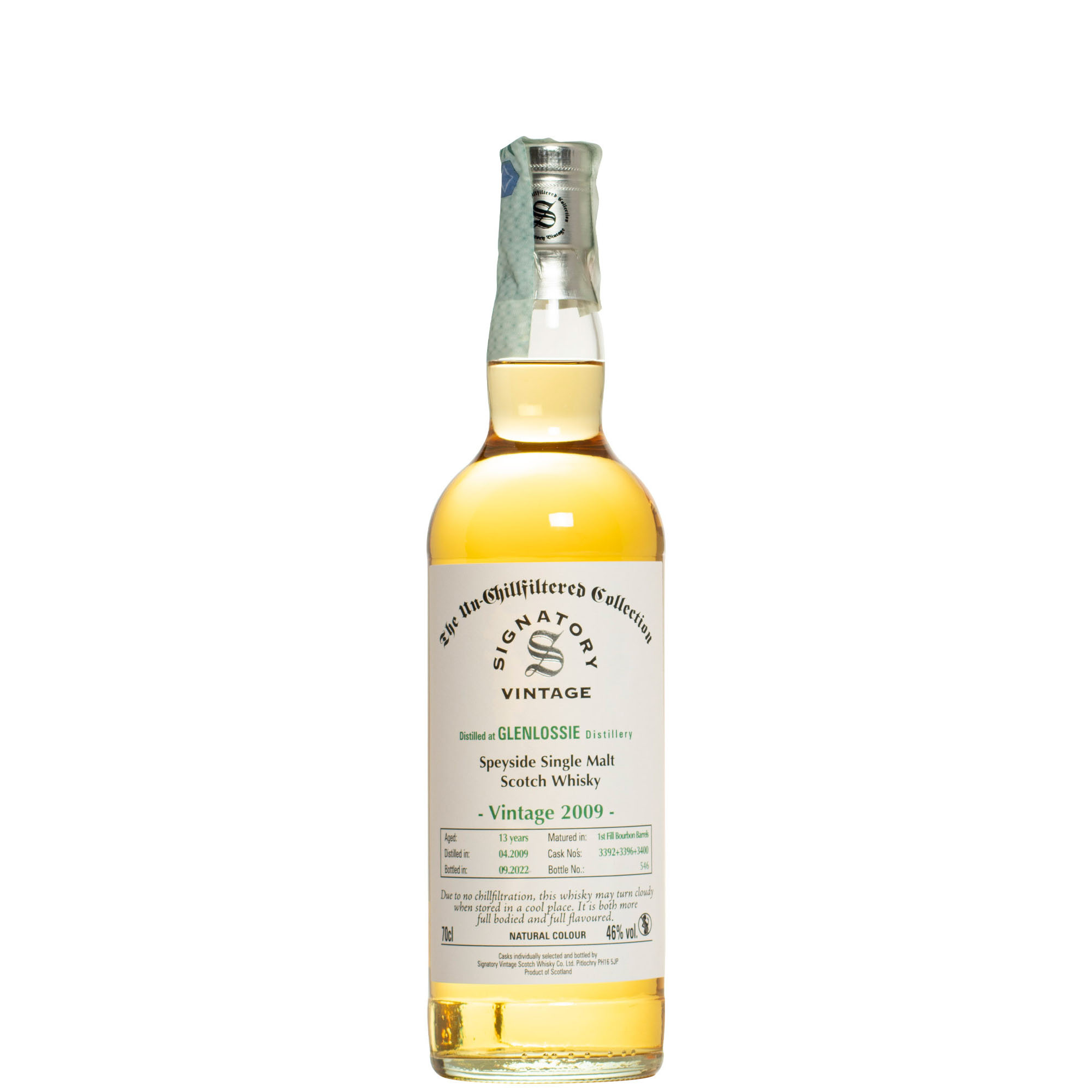 SIGNATORY GLENLOSSIE 2009 13 YO UNCHILL. 46&deg; CL 70