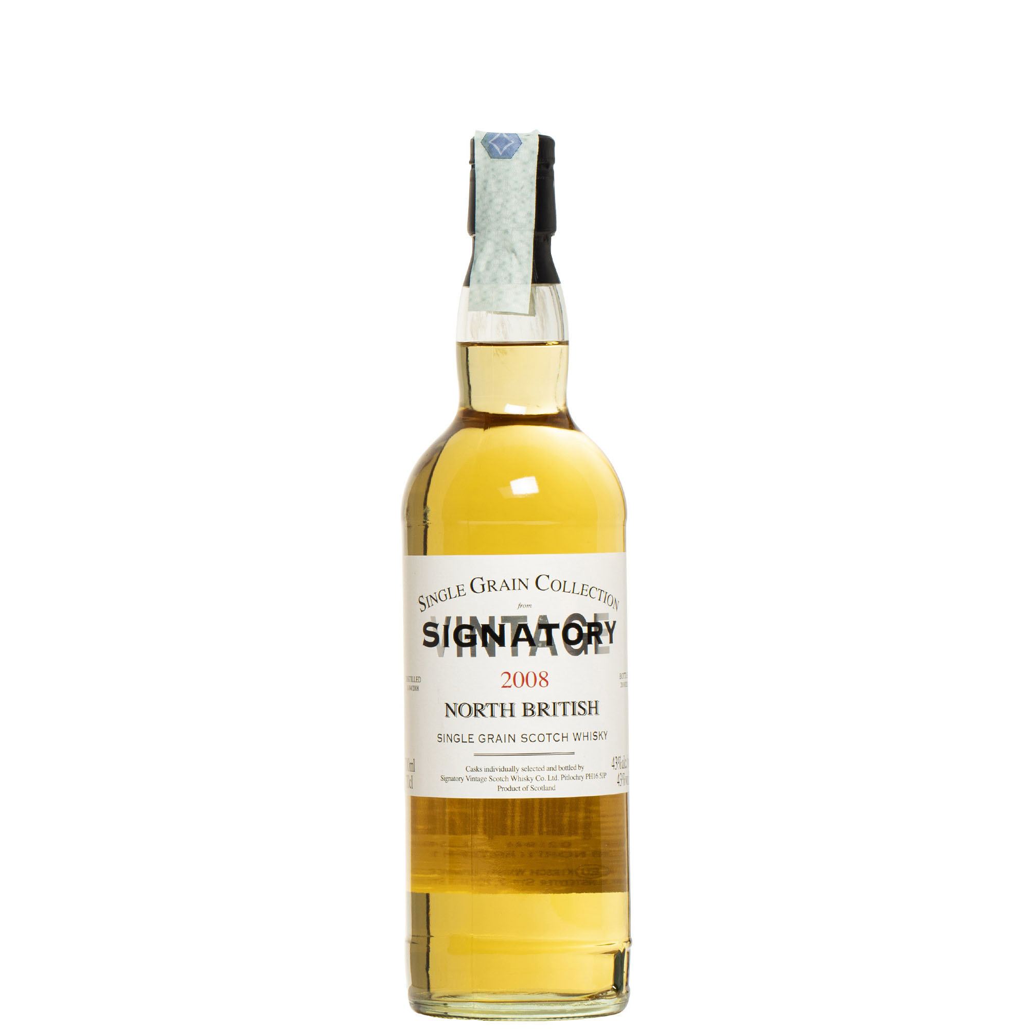 SIGNATORY NORTH BRITISH 2008 13 YO SINGLE GRAIN 43&deg; CL 70