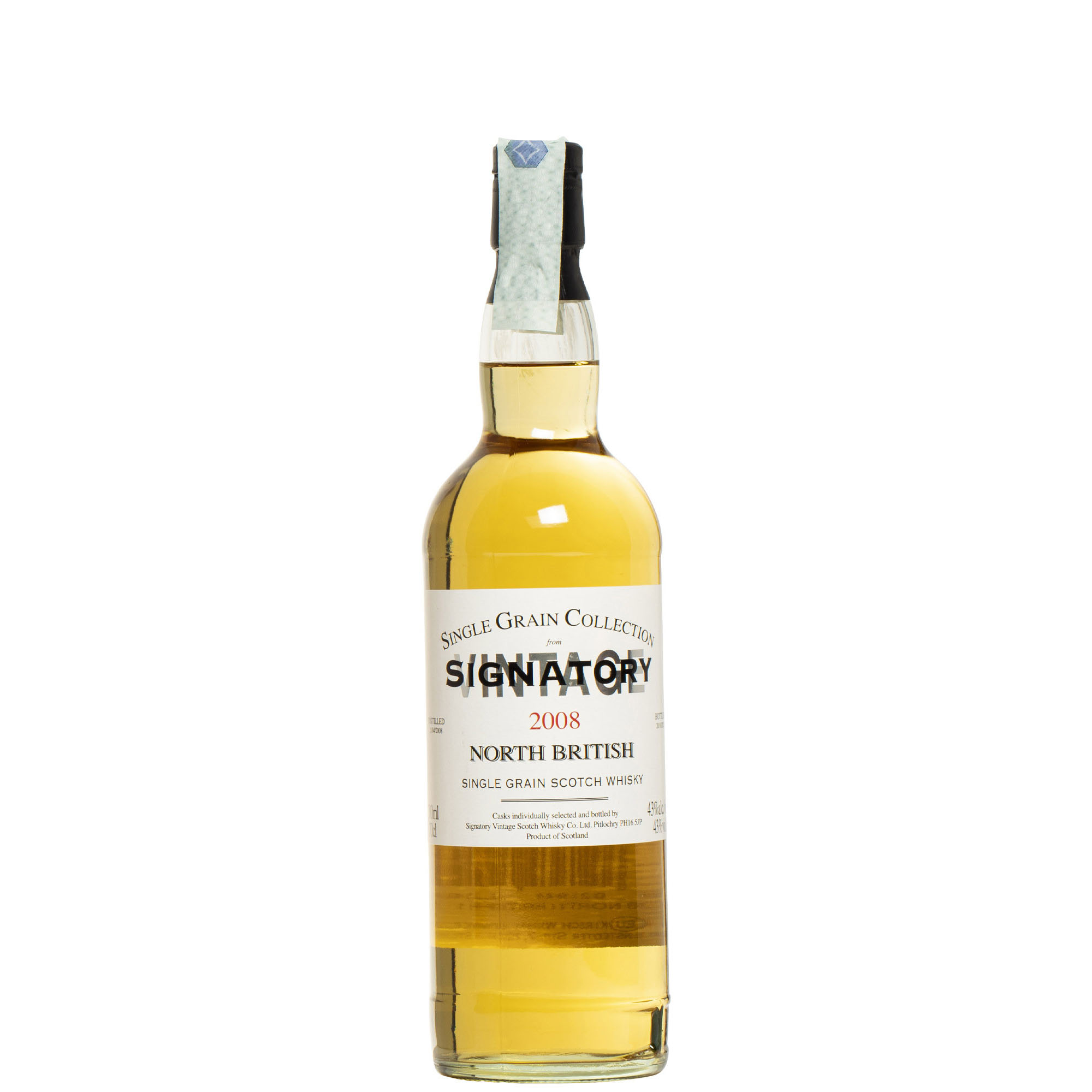 SIGNATORY NORTH BRITISH 2008 14 YO SINGLE GRAIN 43&deg; CL 70