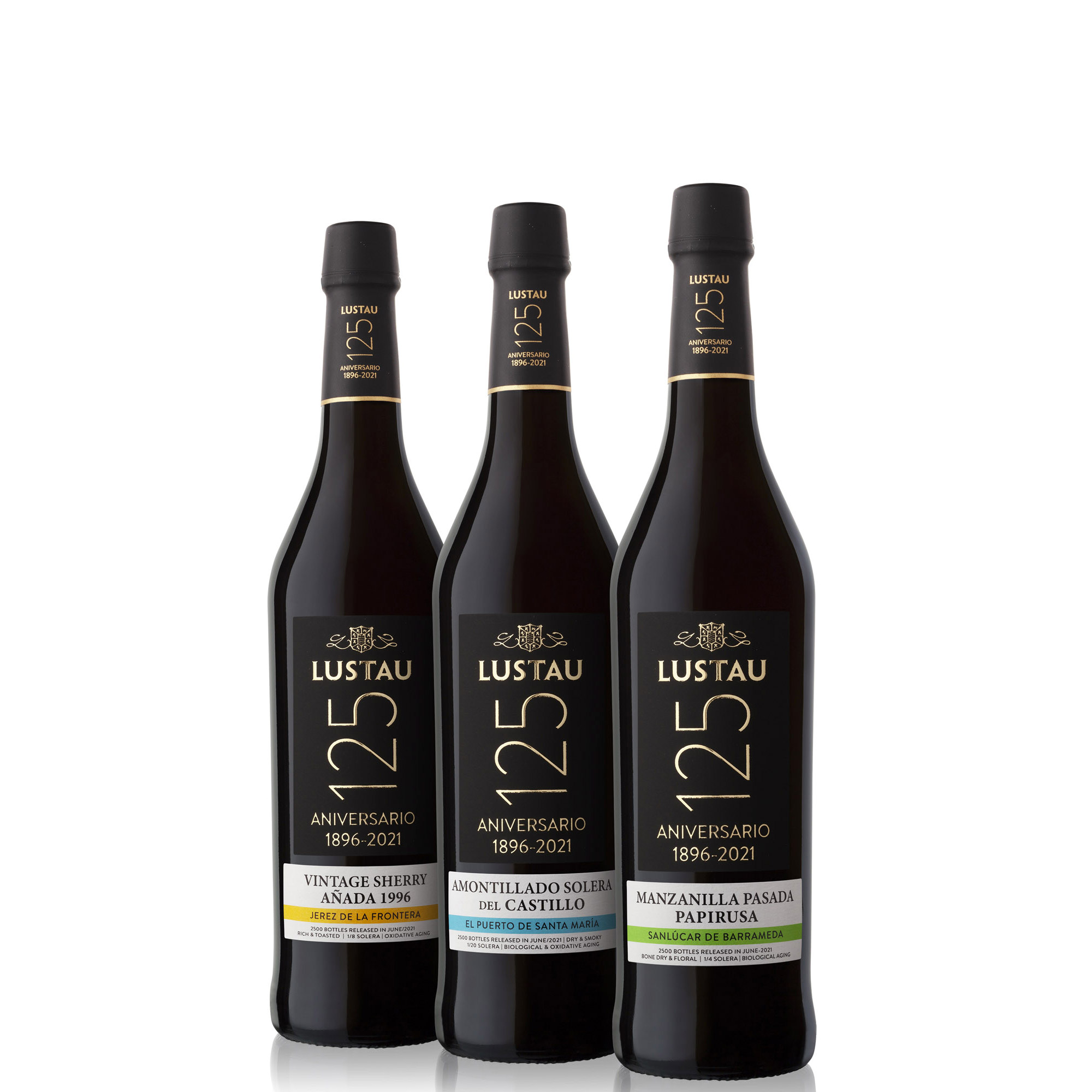 LUSTAU 125 ANIVERSARIO 2X3PACKS: ANADA 96, MANZANILLA PASADA, AMONT CASTILLO