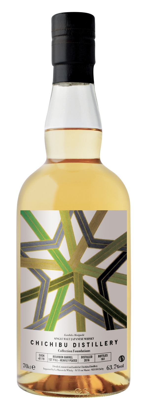 CHICHIBU 7YO 2016 SINGLE CASK #6179 BOURBON BARREL 1st fill HEAVILY PEATED FOUNDATIONS 63,7° CL 70