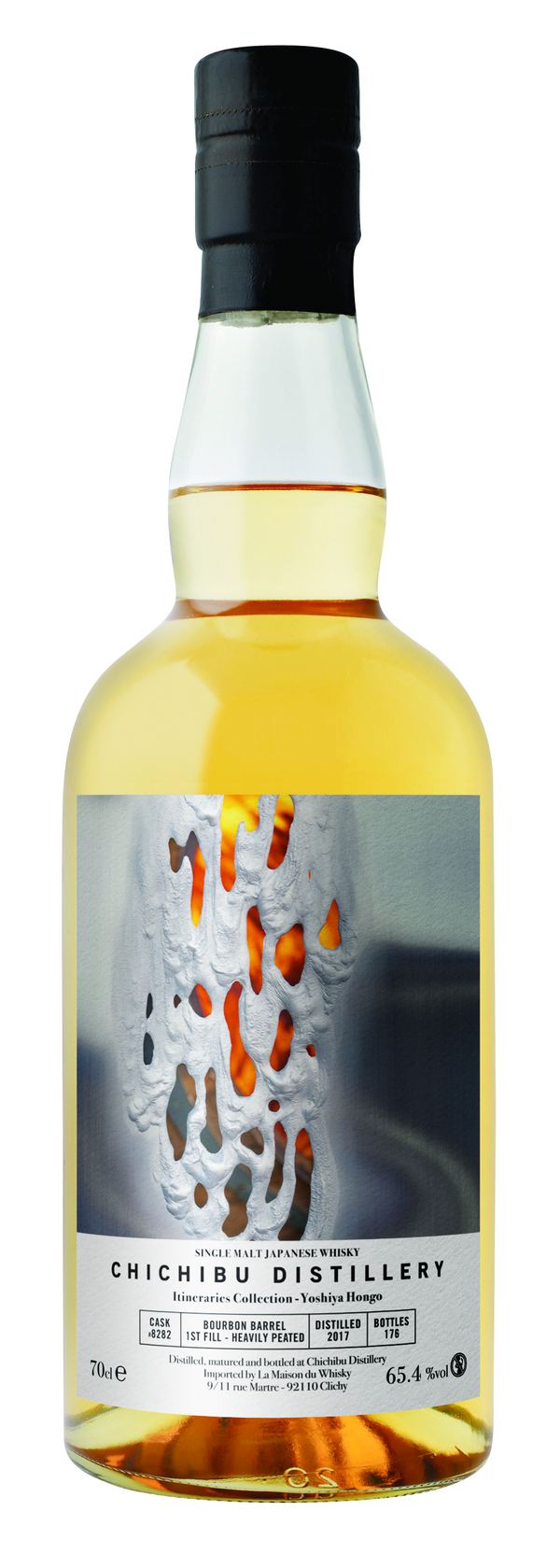 CHICHIBU 7YO 2017 SINGLE CASK #8282 BOURBON BARREL 1ST FILL HEAVILY PEATED ITINERAIRES 65,4° CL 70