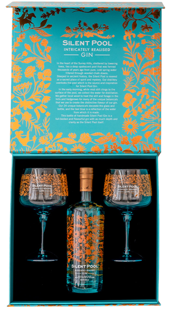 SILENT POOL GIN 43&deg; CL 70 SPECIAL PACK BICCHIERI